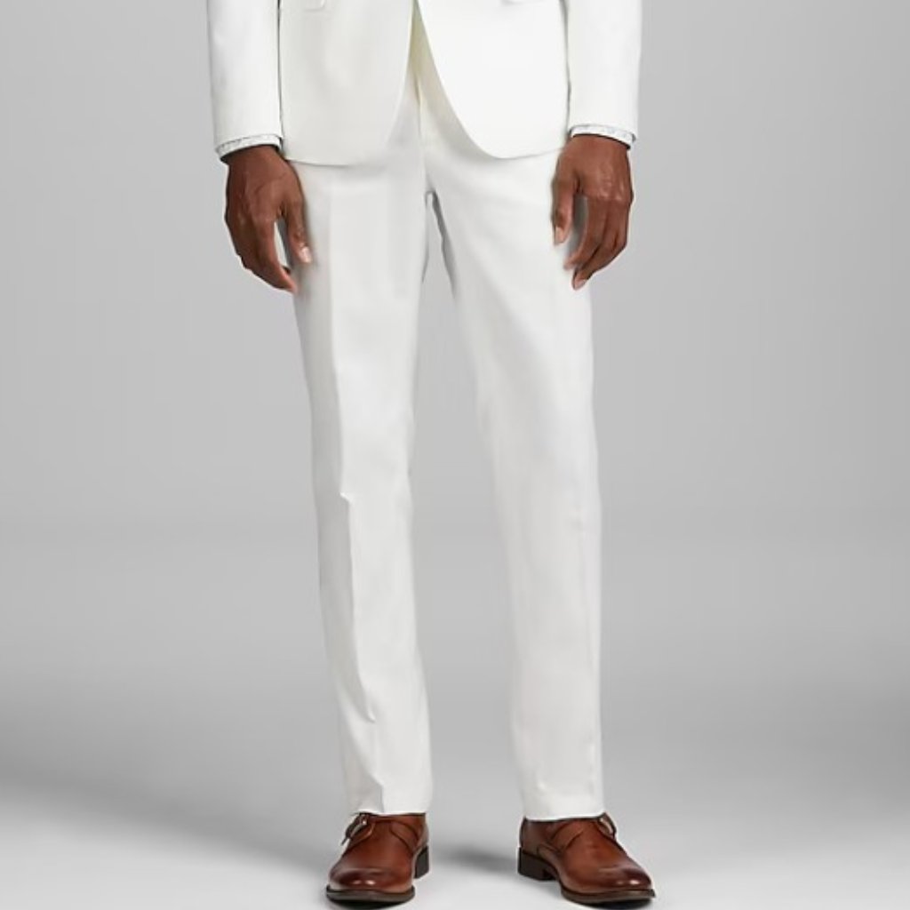 New 38 X 32 Jos. A. Bank Slim Fit White Linen Suit Pants